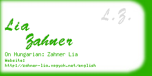 lia zahner business card